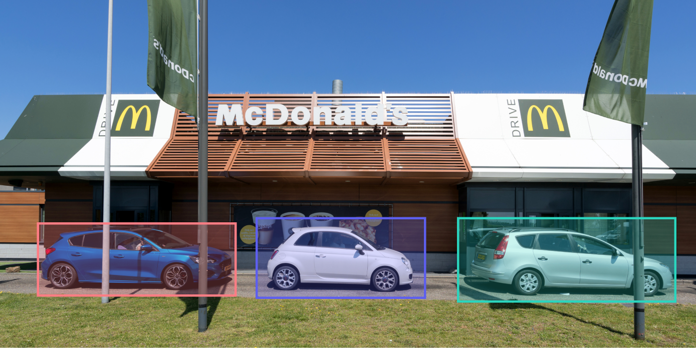 computer vision detects cars in drive through