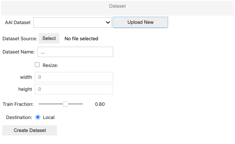 screenshot of the train/validation split. example of AlwaysAI Model Training
